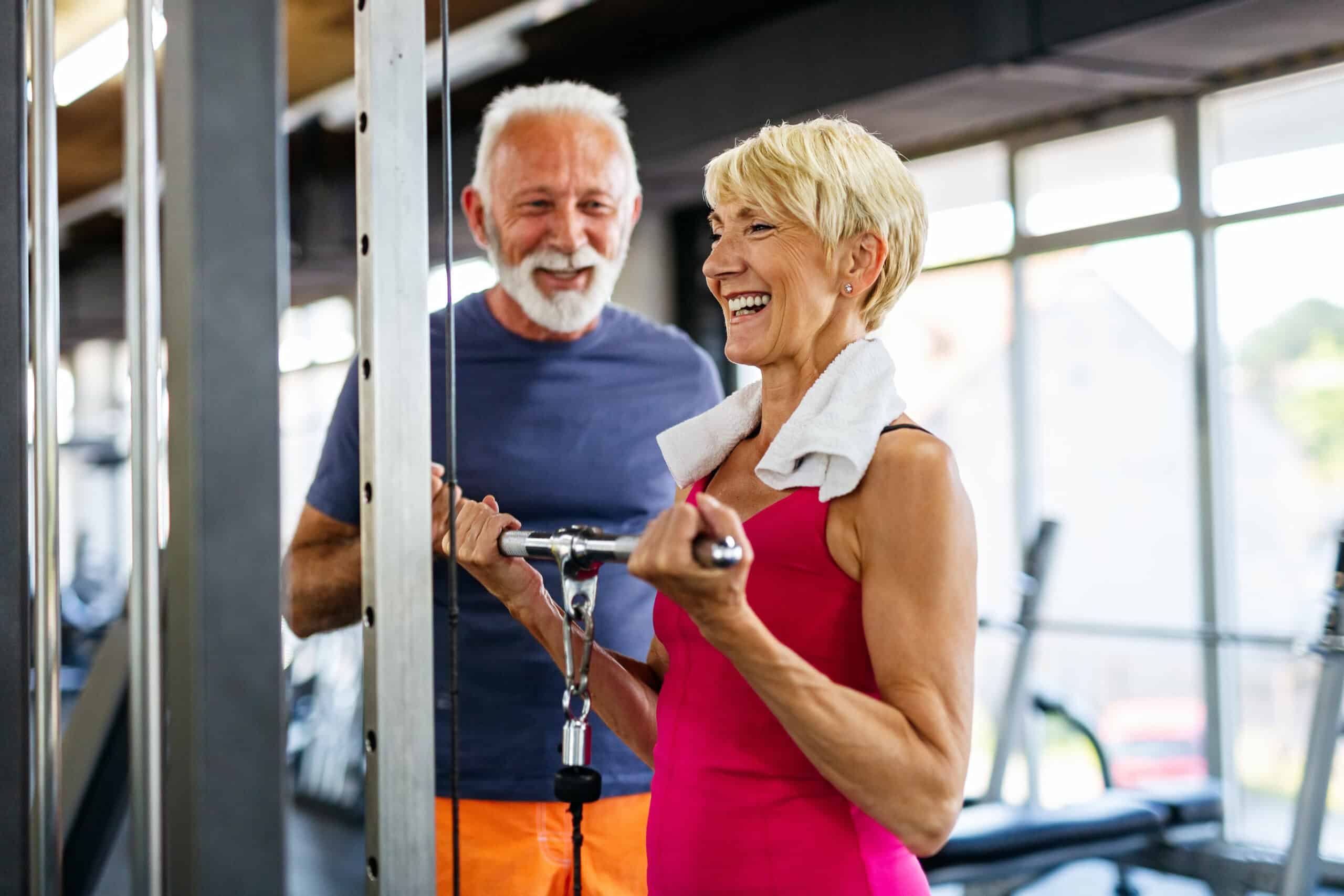 older couple exercising